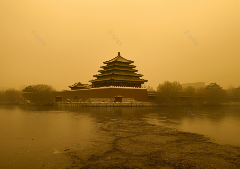 沙尘暴漫天黄沙紫禁城故宫,高清,摄影图,摄影图片,图片大全,摄影图免费下载